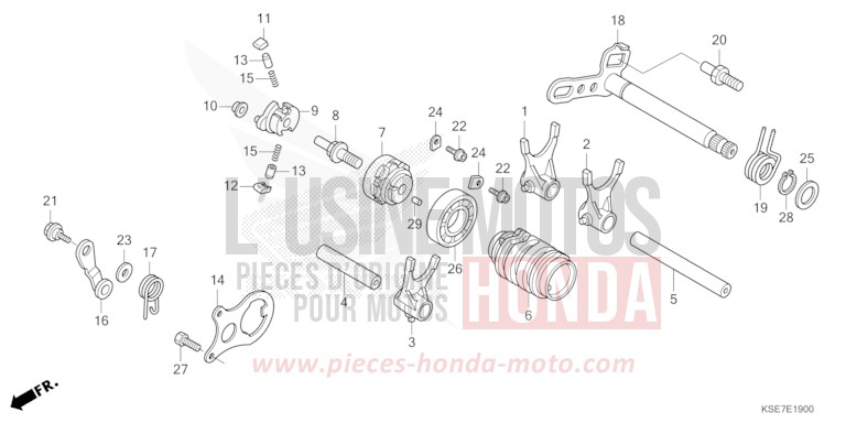 GEARSHIFT DRUM for CRF150R "Big wheels" EXTREME RED (R292) from 2022